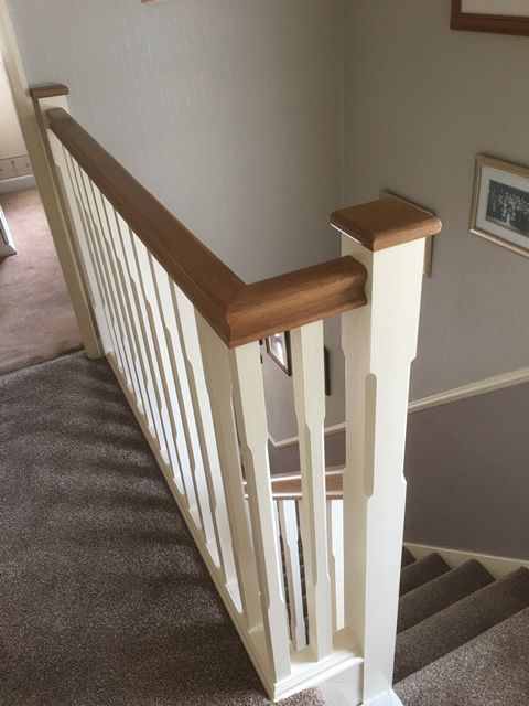 White & wood combination refurbished stairs Birmingham & Staffordshire